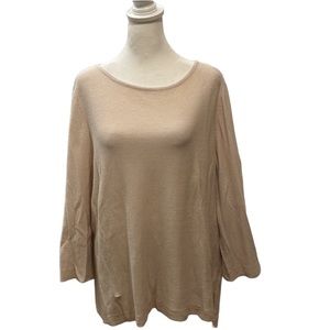 J Jill linen and cotton nubby sweater in beige. Size L. Worn.